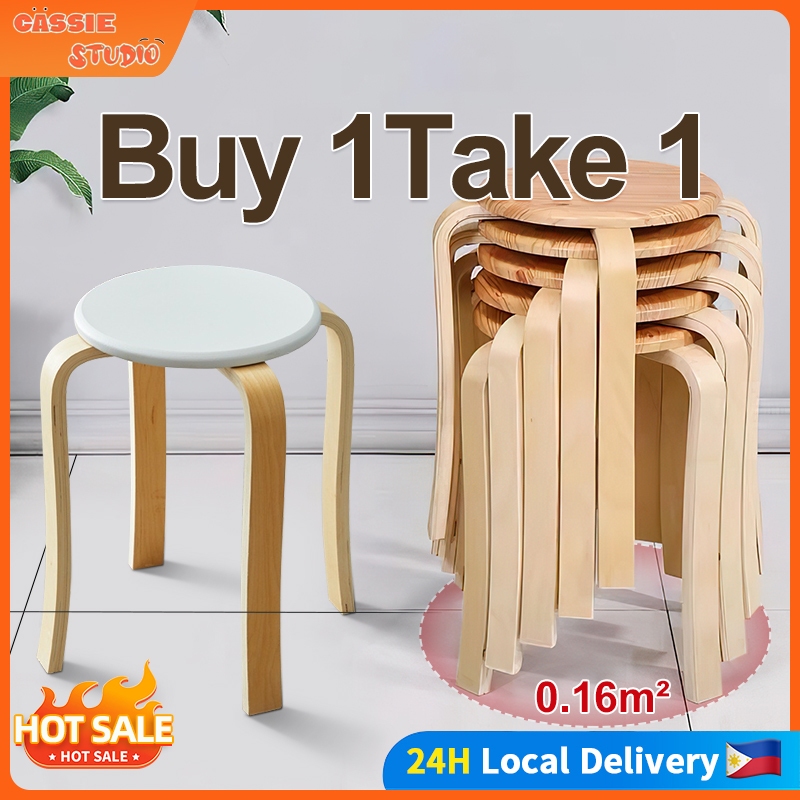 Wooden Chair Round Chair Stool Chair White Wood Nordic Chair Wooden