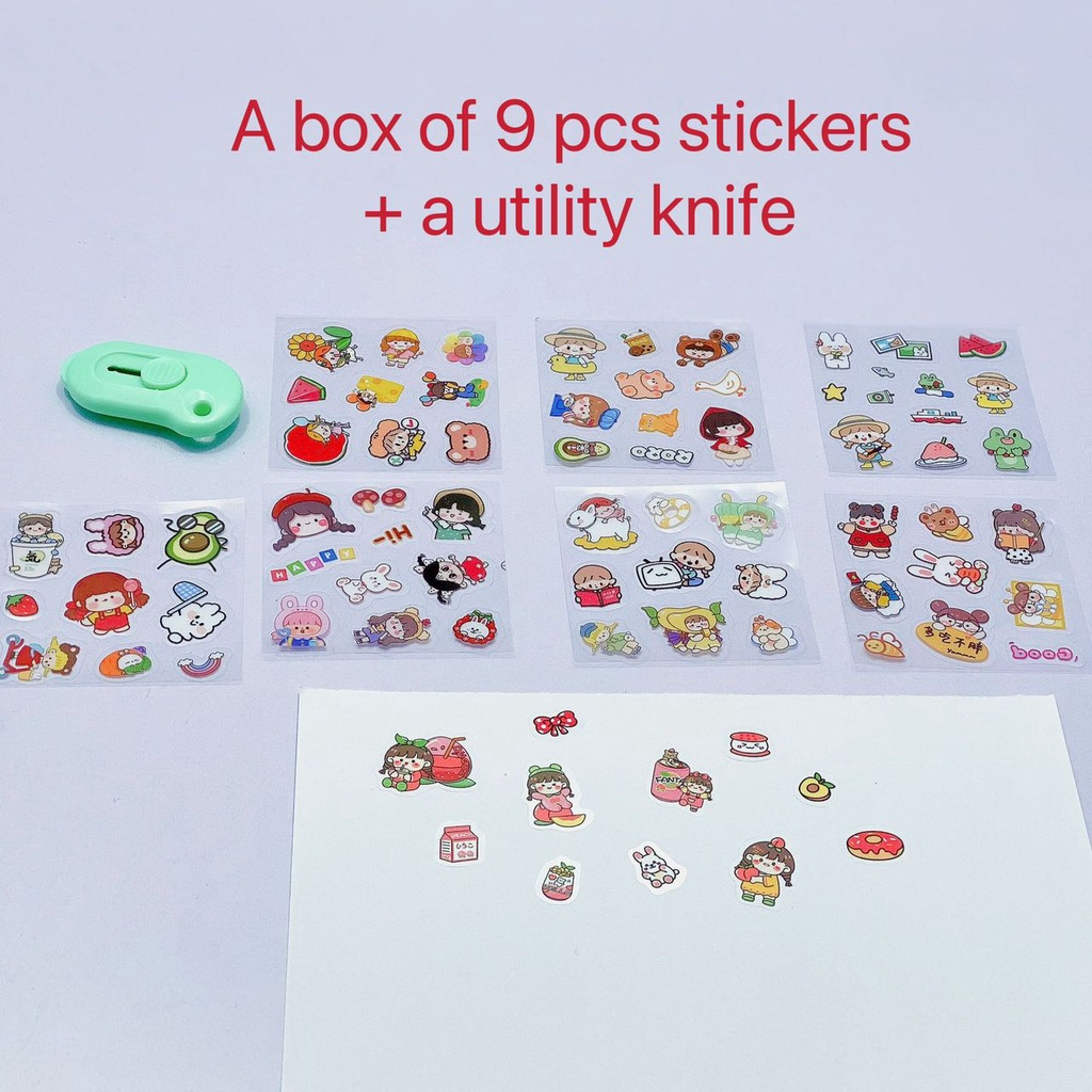 (Send randomly)Decorative Stickers + Utility Cutter set | Shopee ...