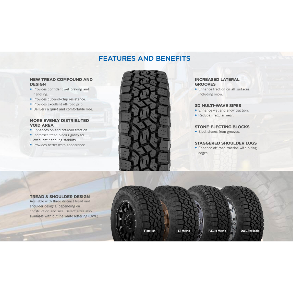 Toyo 265/60 R18 110H Open Country A/T 3 (OPAT3) All-Terrain Tire ...