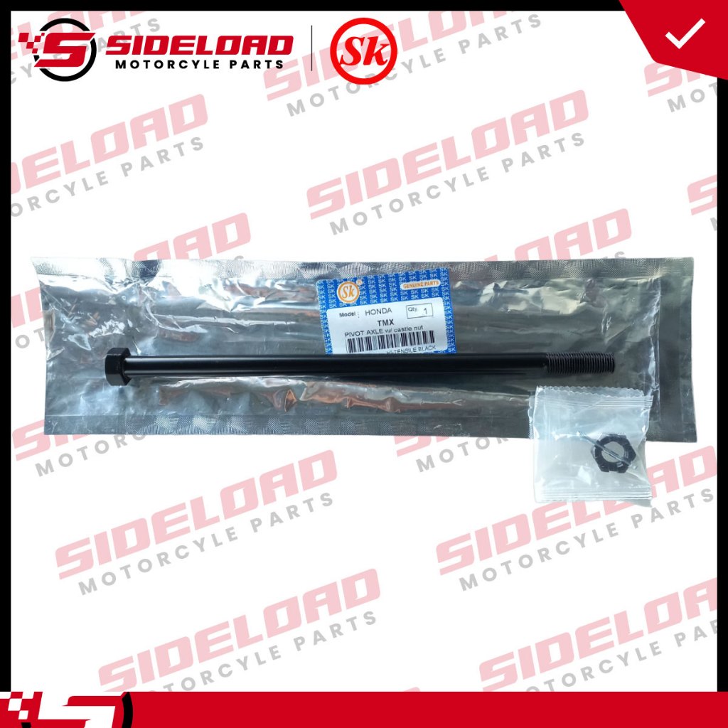 Honda TMX 155 Swing Arm Pivot Axle with Castle Nut High Tensile SK