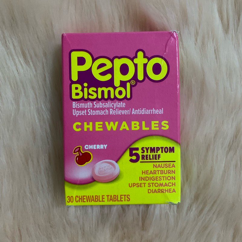 Pepto Bismol Chewables Cherry Flavor 30Chewable Tablets Shopee