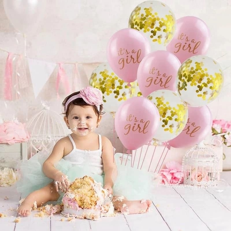 10pcs Party Baby Shower Balloons Decoration Featy-Its a Girl or Boy ...