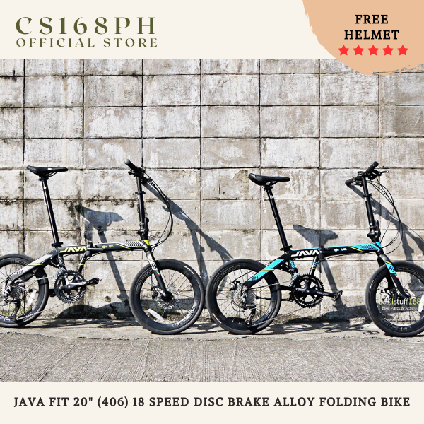 CS168ph Java Fit 20 18 speed 406 Disc Brake Alloy Folding Bike w FREE HELMET Shopee Philippines