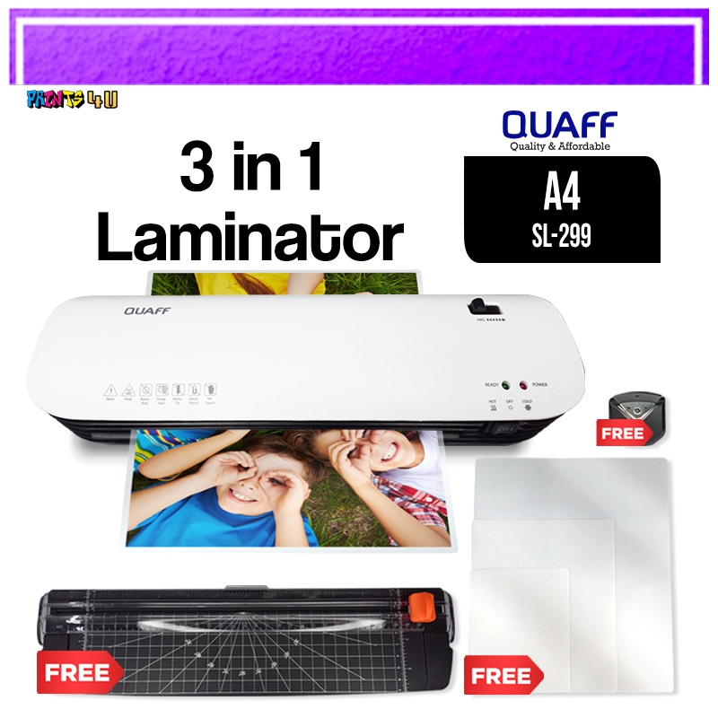 SL299 QUAFF A4 Laminator Hot and Cold Laminating Machine with R4 Corner ...