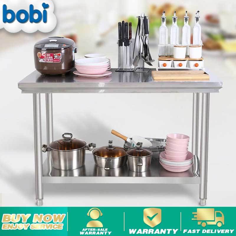 BOBI Double deck stainless steel worktop dining kitchen worktop storage ...
