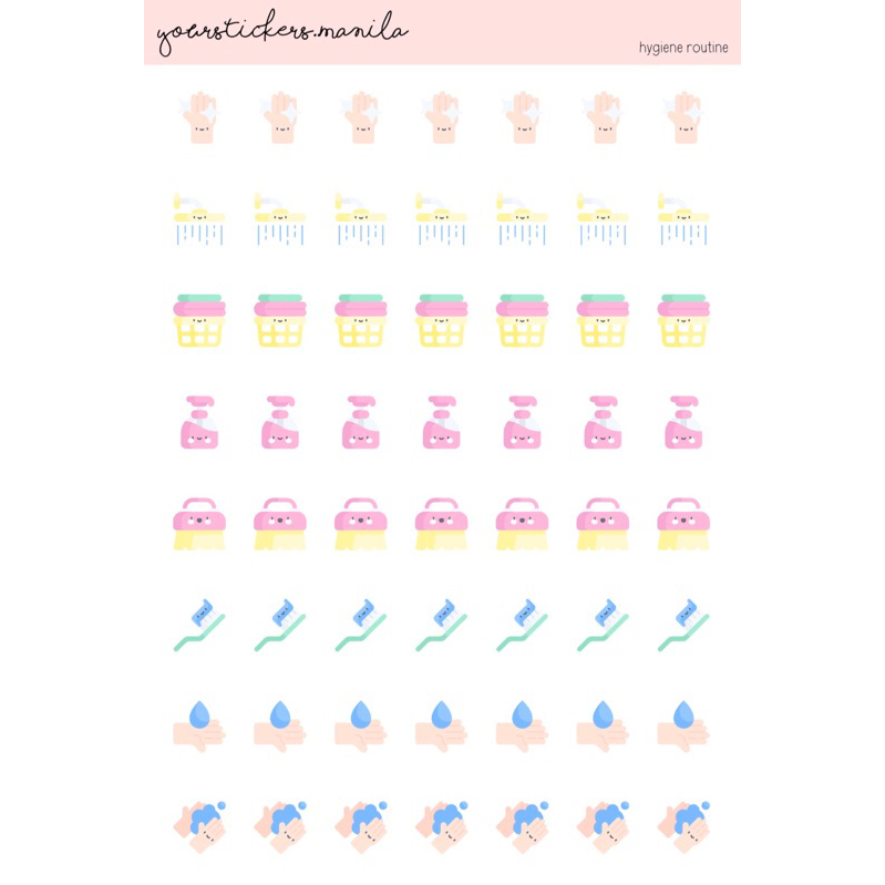 Planner [colored icons] Routine - Hygiene Routine | Shopee Philippines
