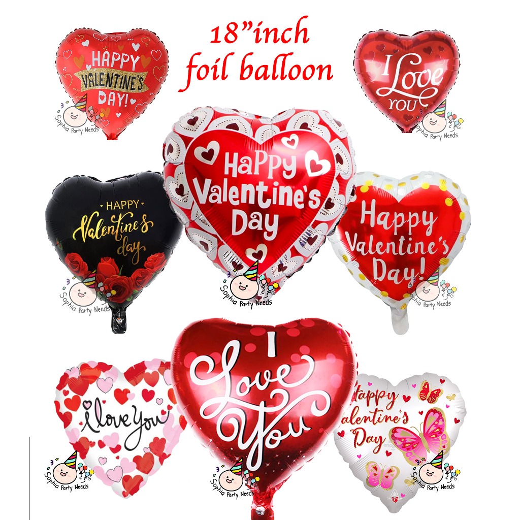 Heart foil balloon I Love You Happy Valentine's Day Design Decoration ...