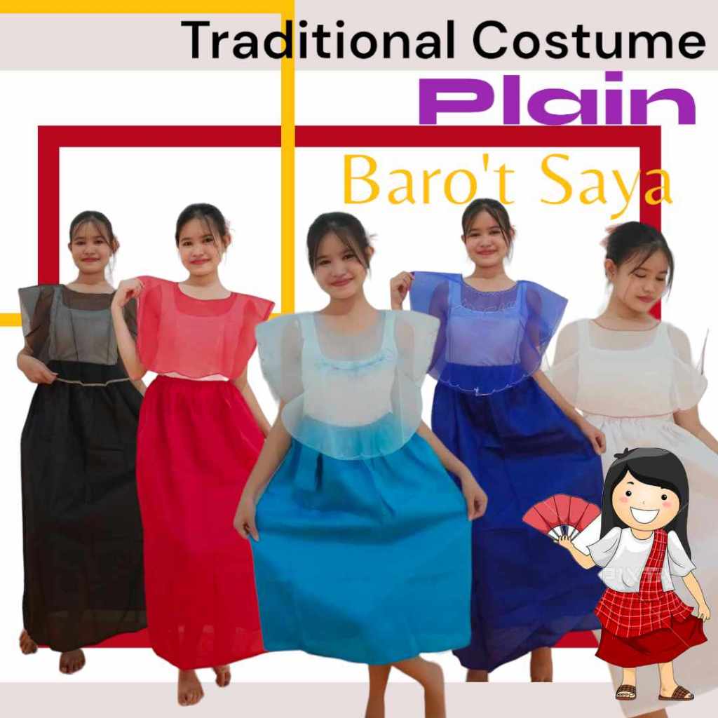 ZEW AND XTYLE'S TRADITIONAL DRESS//PLAIN BARONG AT SAYA//BARO'T SAYA ...