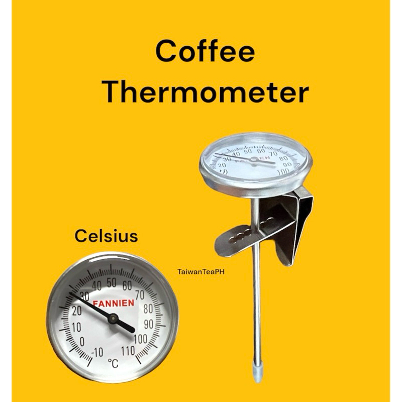 Espresso Coffee Milk Frothing Temperature Gauge Stainless Steel Pocket Coffee Thermometer