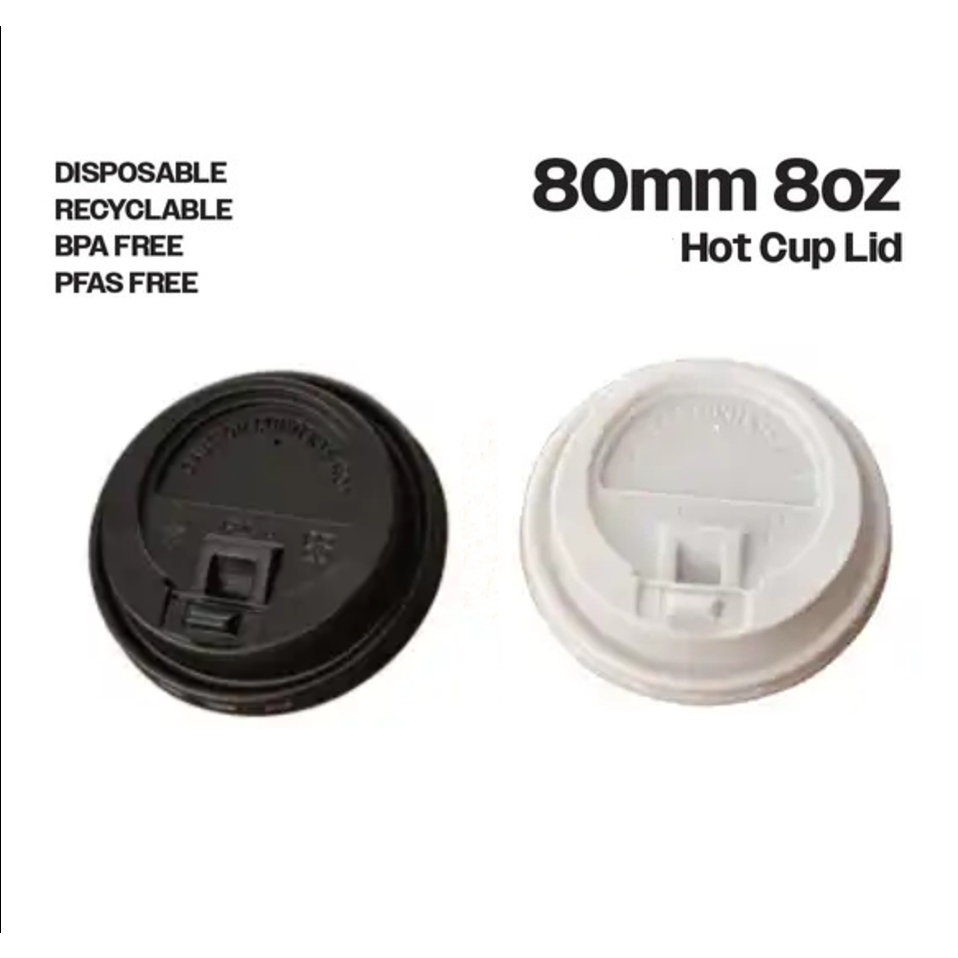 (50pcs) (80mm) Coffee Lids for 8oz Coffee Cup (Black / White) | Shopee ...