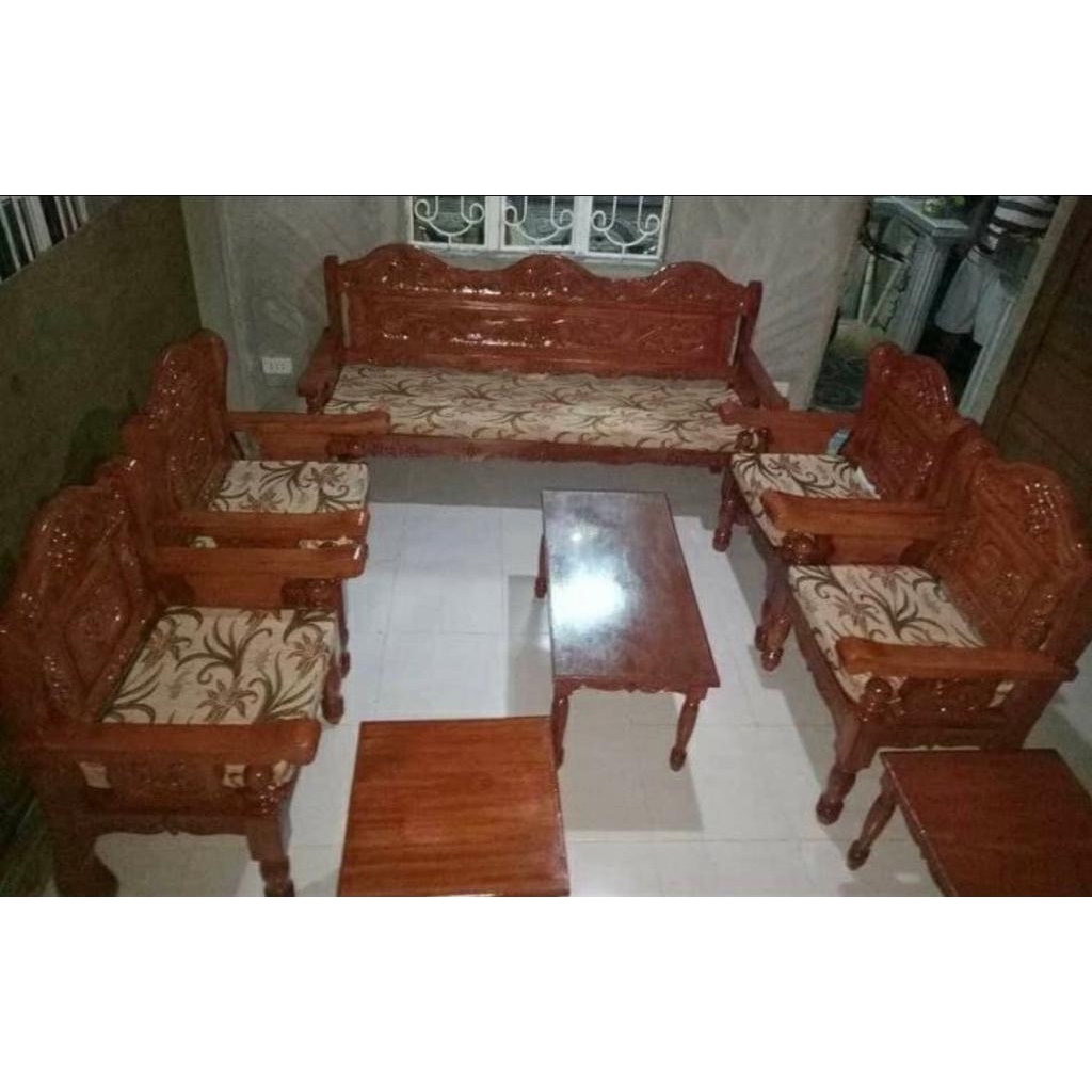 sala set(full set) made in gmelina wood Shopee Philippines