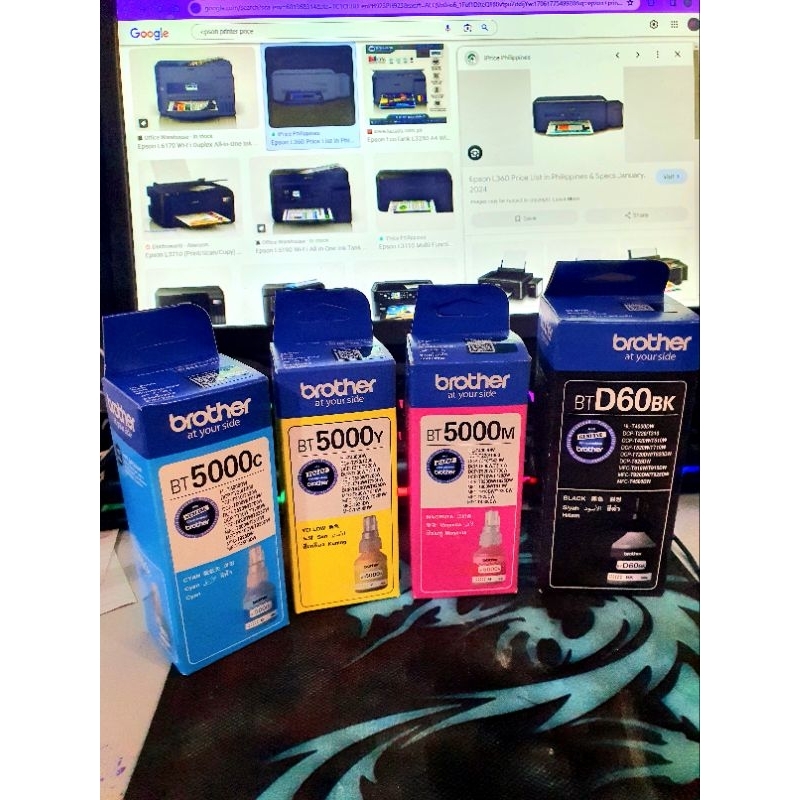 BROTHER BTD60 BLACK AND BT5000 COLORED INKS WITH BOX, PREMUIM INK ...
