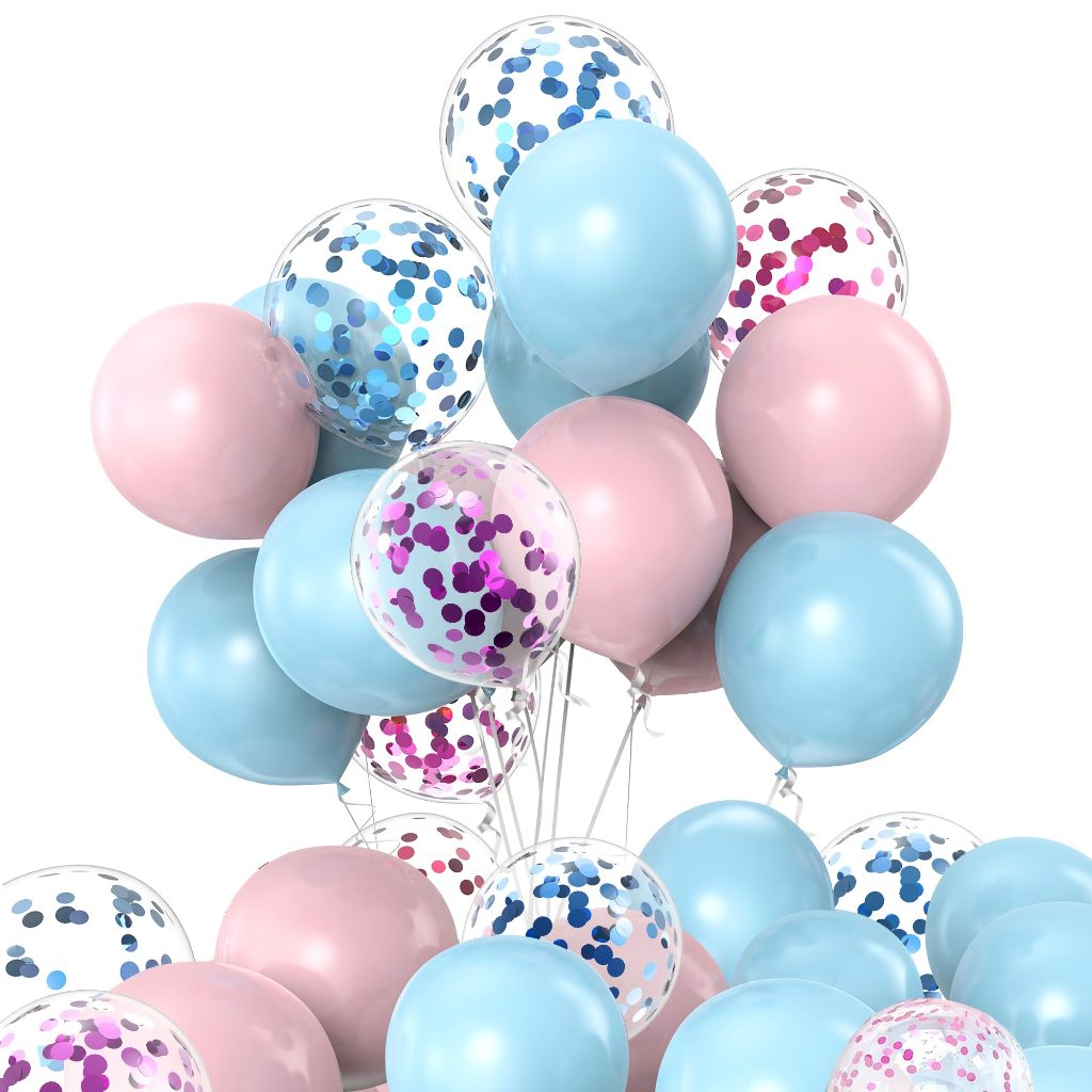 30pcs Pink Blue Gender Reveal Confetti Latex Balloons Birthday Party ...