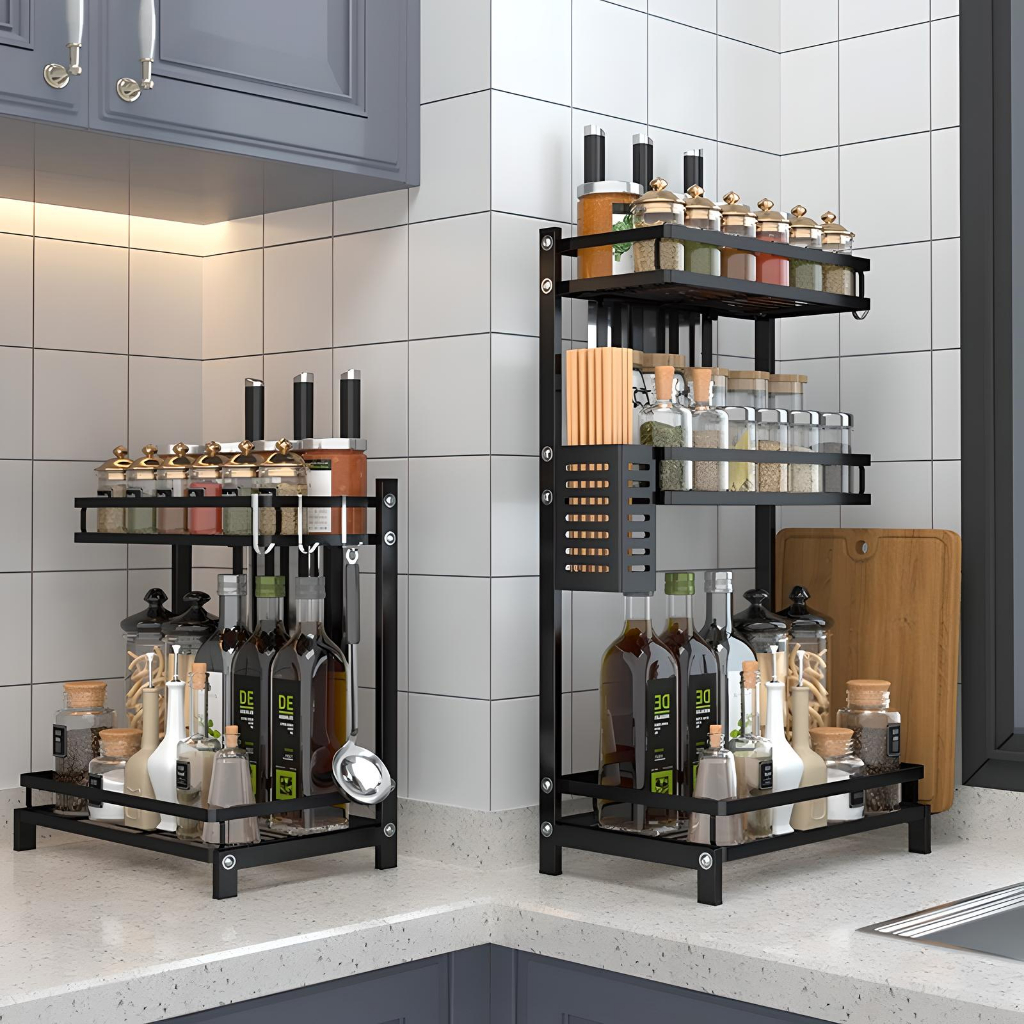 Spice Rack For Kitchen Coutertop Condiments Shelf Kitchen Storage Rack ...