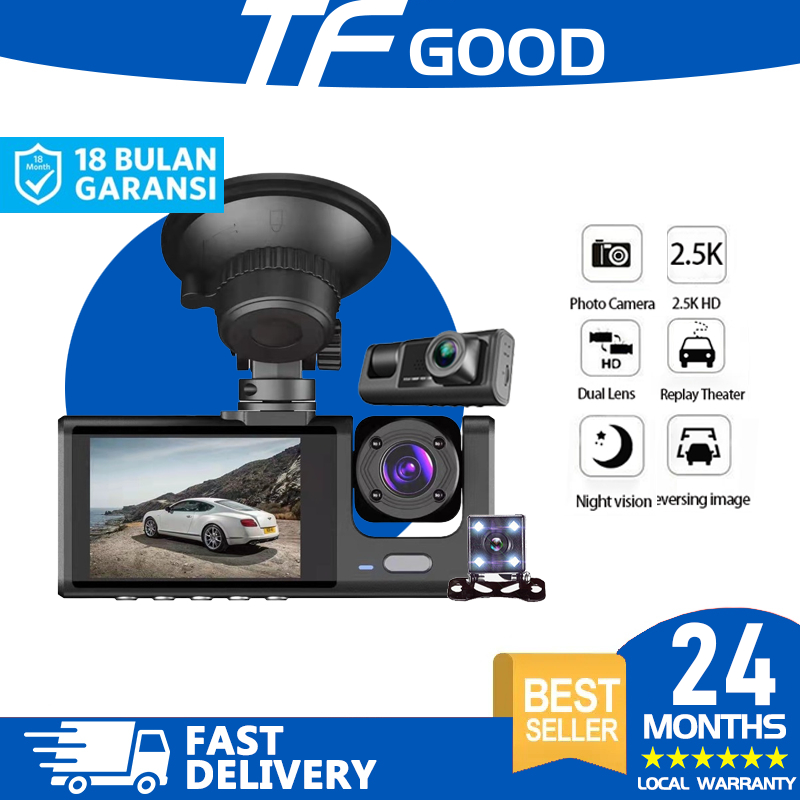 3 in 1 Car Cameras Dashcam For Car Front And Rear Inside1080P With ...