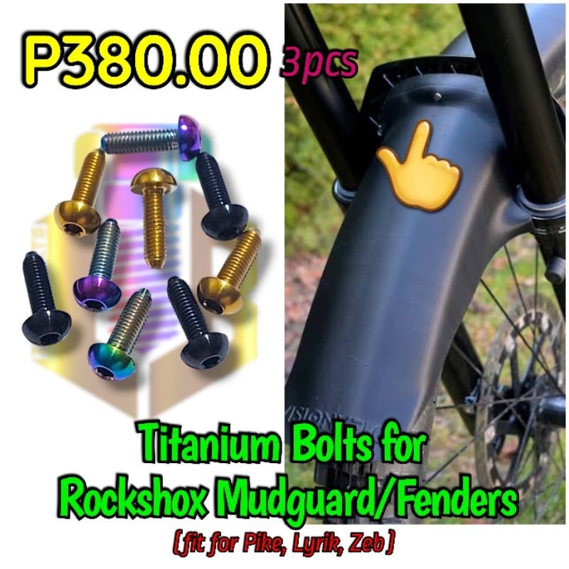 Titanium Bolts for Rockshox Bike Mudguard Fender 3pc Pike