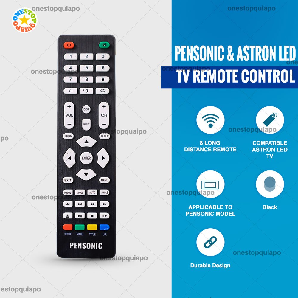 OSQ Pensonic LED TV Replacement Remote Control For Pensonic & Astron TV ...