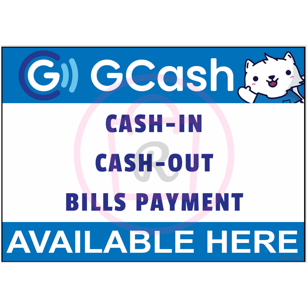 GCash Cash-in Cash-out Signage A4 (Laminated) | Shopee Philippines