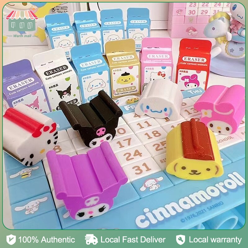 Sanrio Eraser blind box Cute Shape Kids Student Pencil Eraser Cartoon ...