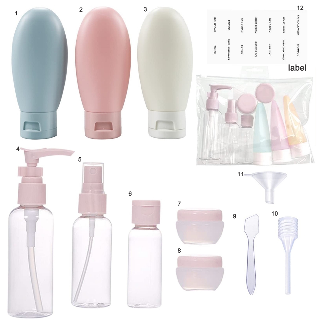 11pcs Travel Bottles Set Travel Size Containers Cosmetic Skincare ...