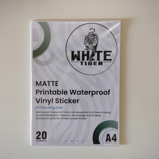 White Tiger Printable Waterproof Vinyl A4 Sticker | Shopee Philippines