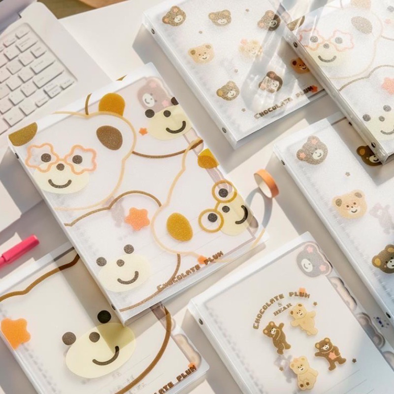 TBM Brown Bear Design 60 Sheets A5 B5 Spiral Refillable Binder Notebook ...