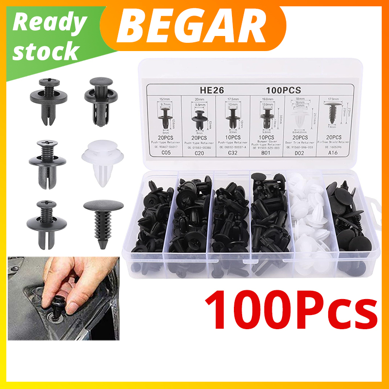 100 Pcs Bumper Clips Car Clips Universal Nylon Car Rivets Fasteners ...