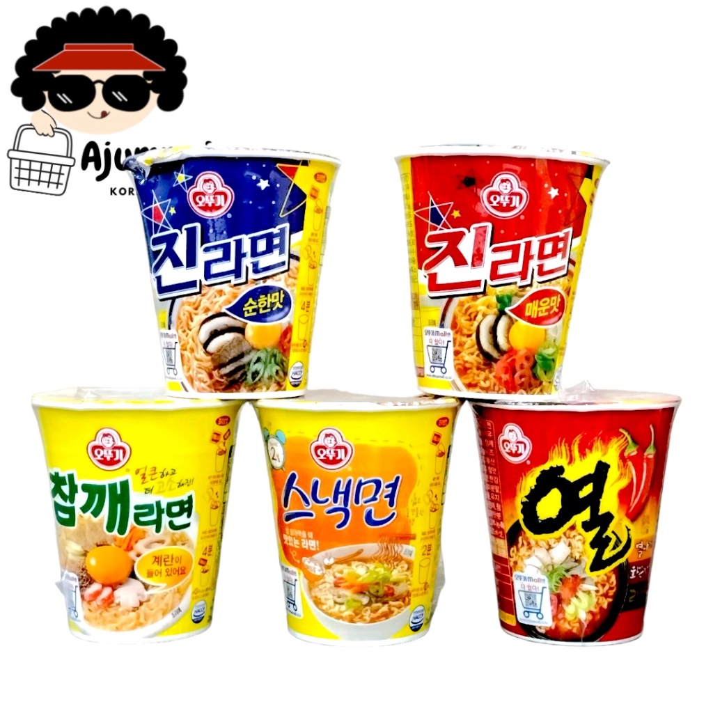 Ottogi Ramen Cup Noodles - Small Cup - 65g - Jin Mild, Jin Spicy ...