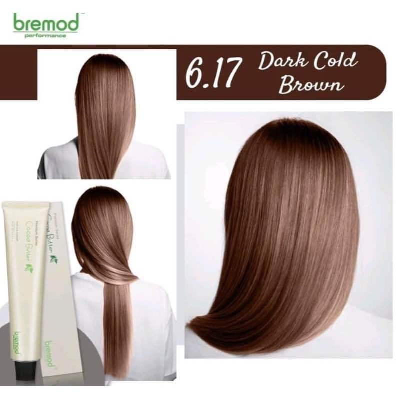 SET BREMOD PREMIUM HAIR COLOR 6.17 DARK COLD BROWN WITH OXIDIZER