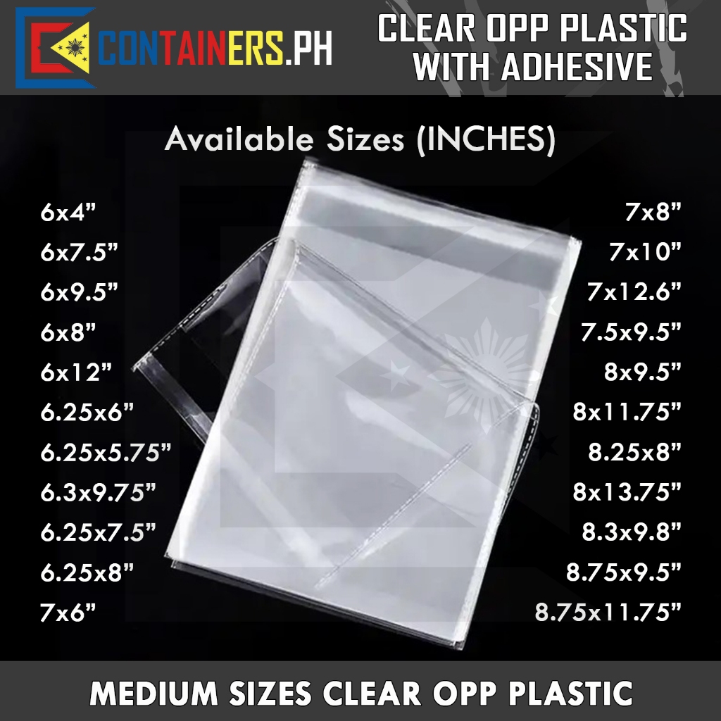 CONTAINERS.PH OPP Self Adhesive Plastic for Packaging Use Medium Sizes ...