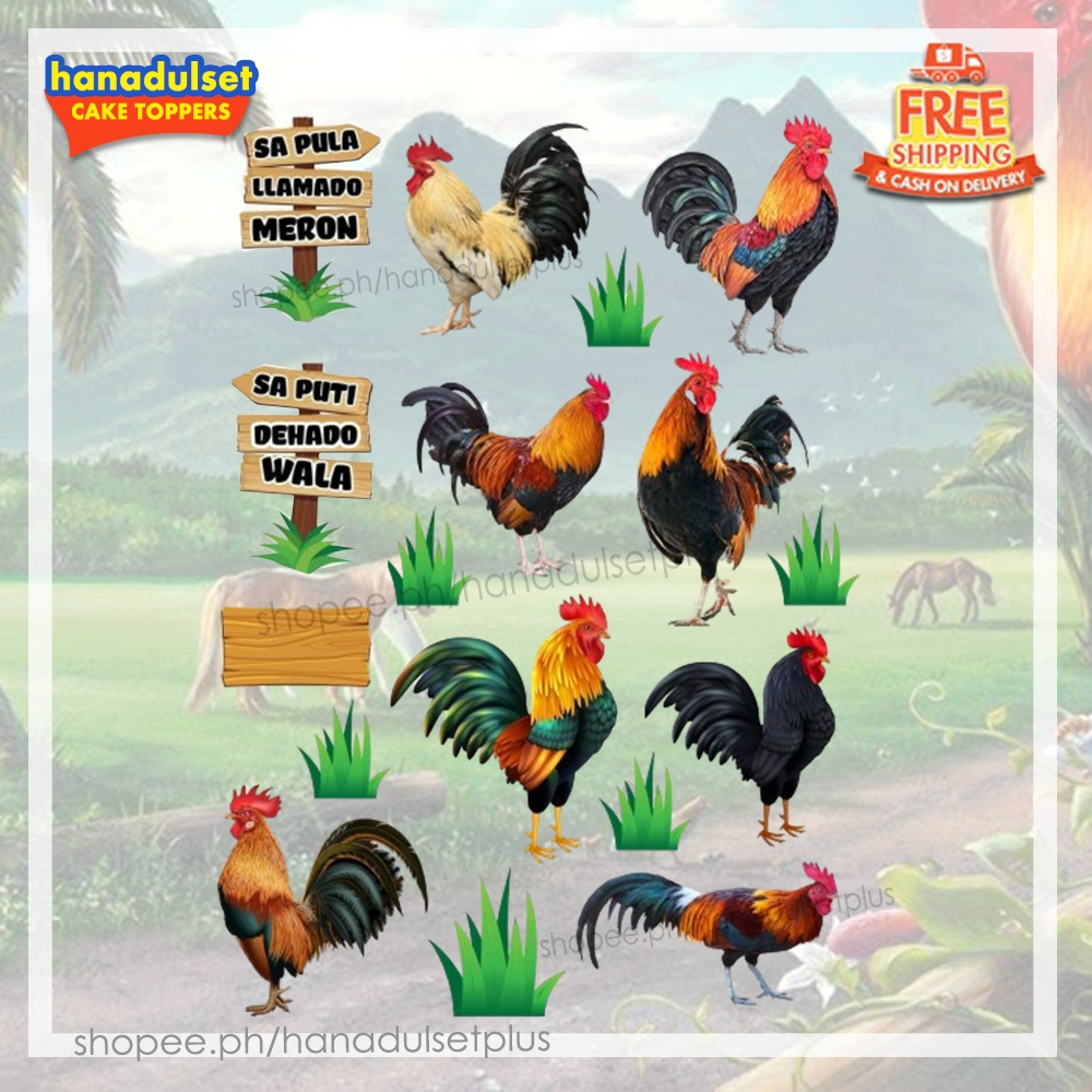 Sabong Theme Topper SET | Happy birthday | Cup Cake Topper | Shopee ...