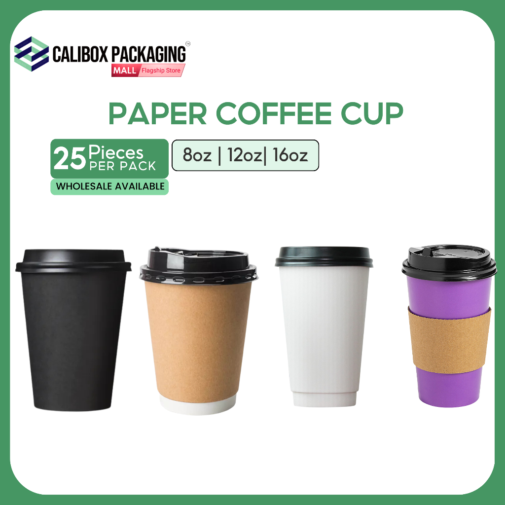 Calibox Packaging Disposable Paper Coffee Cup, Double Wall Coffee Cup ...