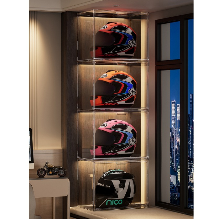 44x30x35cm Helmet Box Acrylic Transparent Magnetic Display Box Shoe Box ...