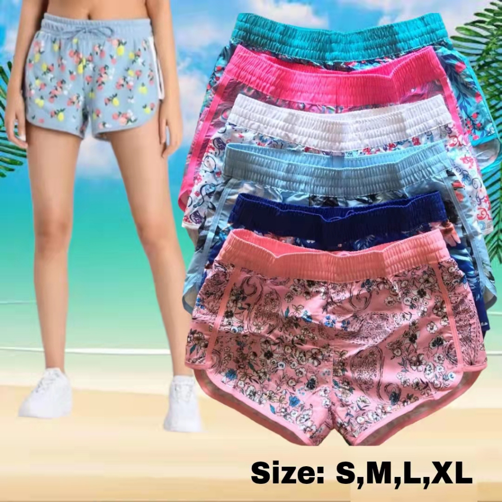 Fast Shop Floral Printed Ladies Short Poly-Cotton Garterized With Waist ...