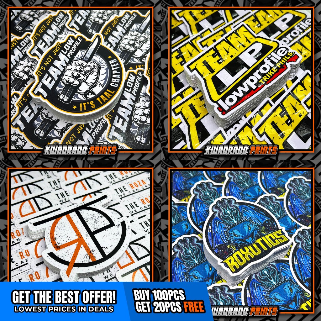50 CUSTOMIZED STICKERS | FOR MOTOVLOGGING, CLOTHING LINES, AND BRAND ...