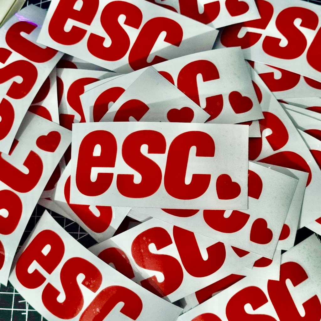 Official ESC Sticker - Red Heart 2pcs | Shopee Philippines