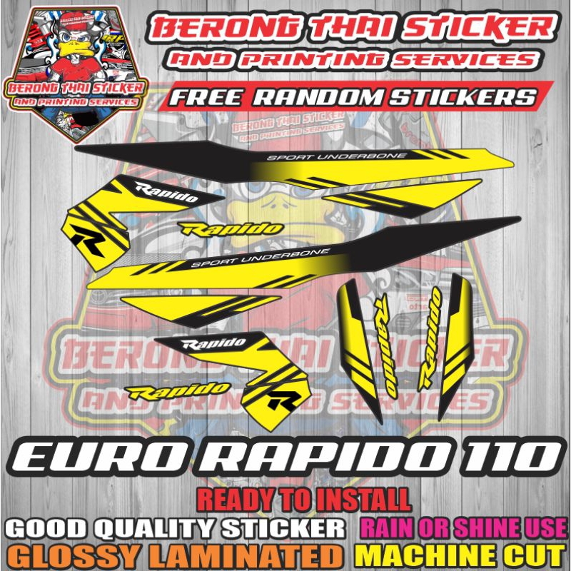 Euro Rapido 110 Underbone Sports Decals Glossy | Shopee Philippines