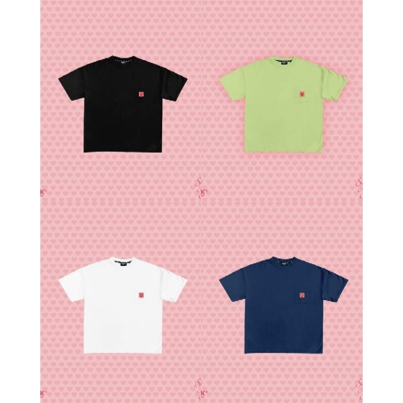 DBTK Heart Patch Tee | Oversize (Box Fit) | Black, White, Light Green ...