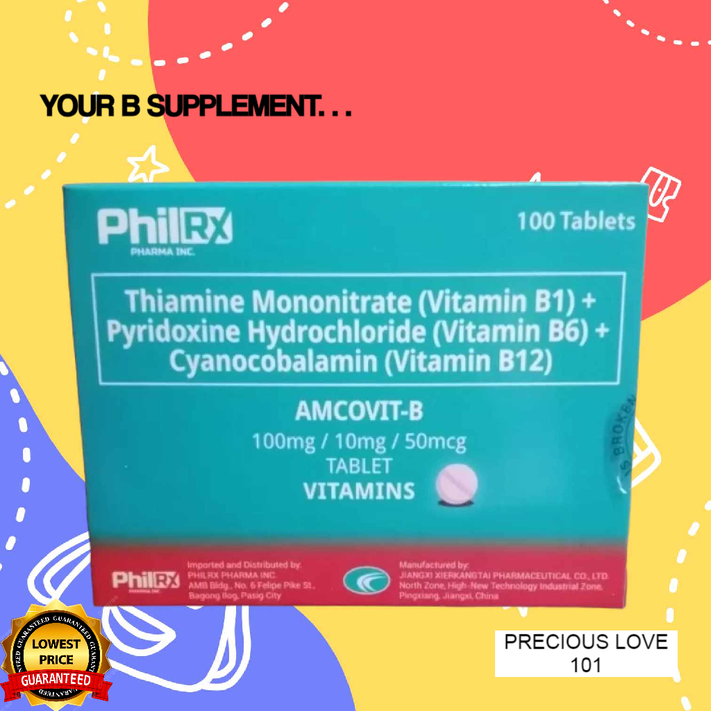 AMCOVITB/REVITAPLEX B VITAMIN B1+B6+B12 100 TABLETS Shopee Philippines