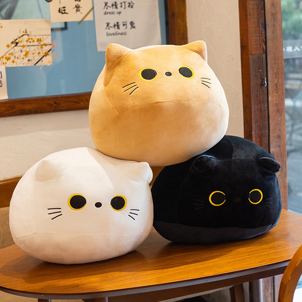 Black/White Cat Plush Toy Black Cat Pillow Baby Soft Plush Doll Toy