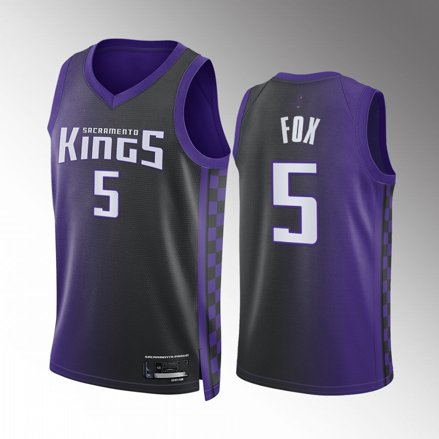 Men s 2022 23 City Edition Sacramento Kings De Aaron Fox 5 Grey Jersey Shopee Philippines