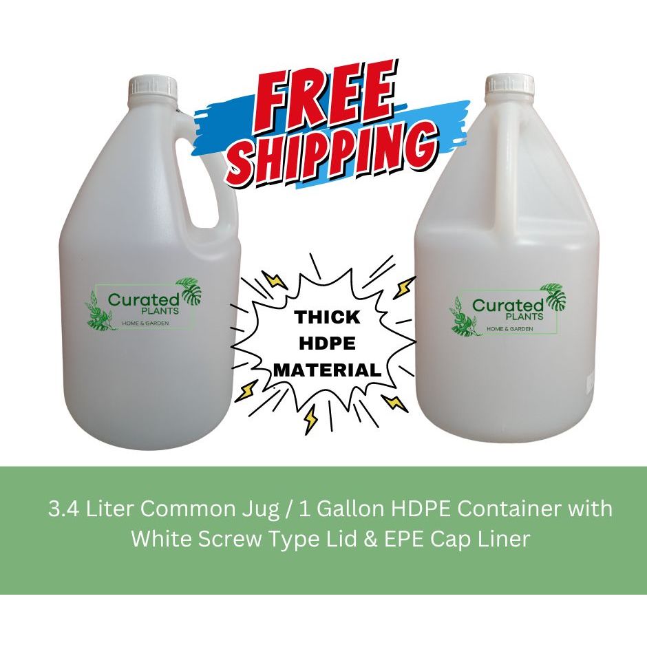 3.4 Liter Common Jug / 1 Gallon HDPE Container (EMPTY&BRANDNEW) White ...