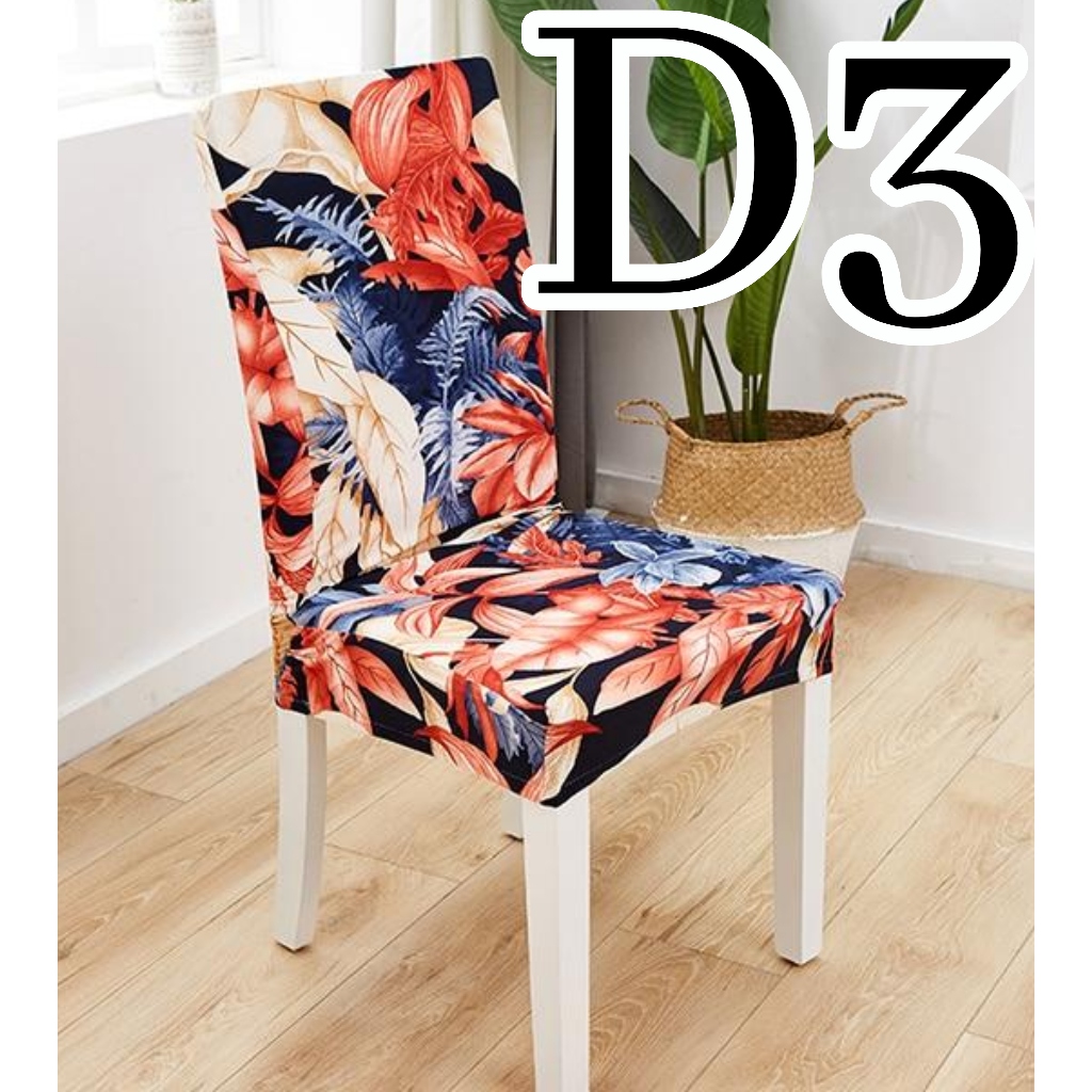 Flower Printing (D DESIGN) Removable Chair Cover SEAT CASE