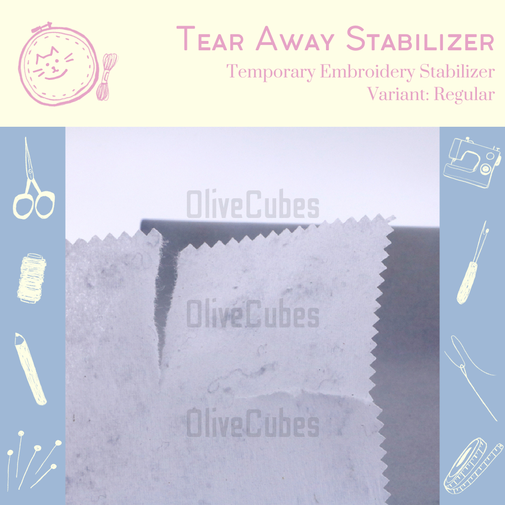Embroidery Stabilizer Tear Away REGULAR Easy Tear Embroidery Backing