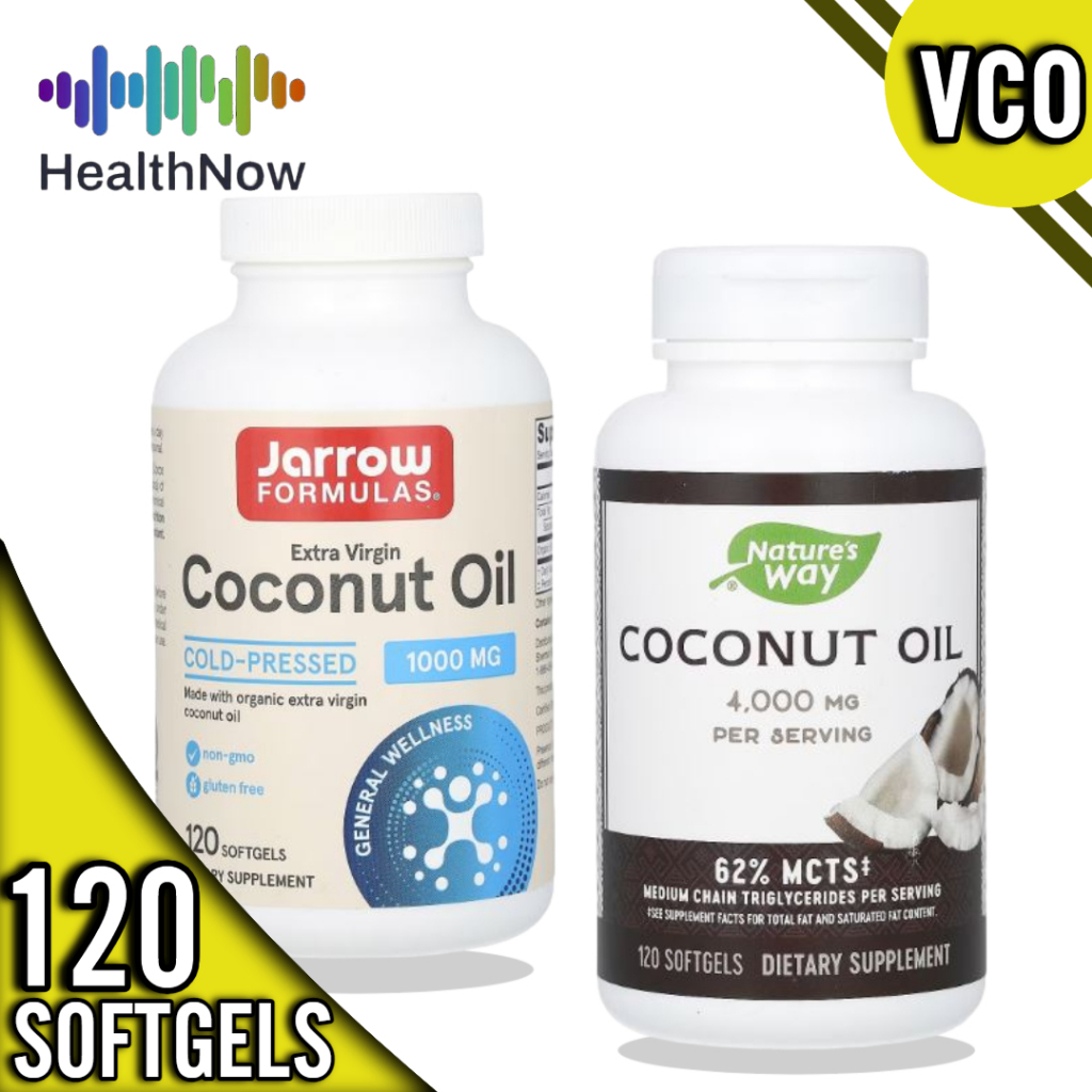 Extra Virgin Coconut Oil Jarrow Formulas or Natures Way 120 Softgels
