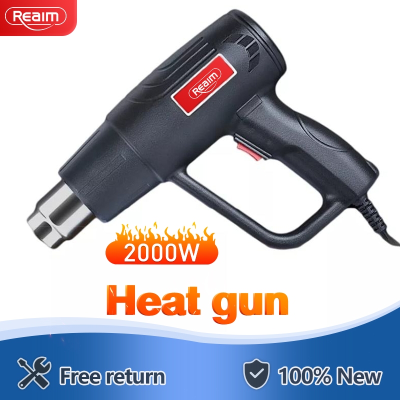 Holdfiturn Heat Gun 2000W Hot Air Gun With 2 Temperature Modes 4 Nozzles Heat Gun For Paint