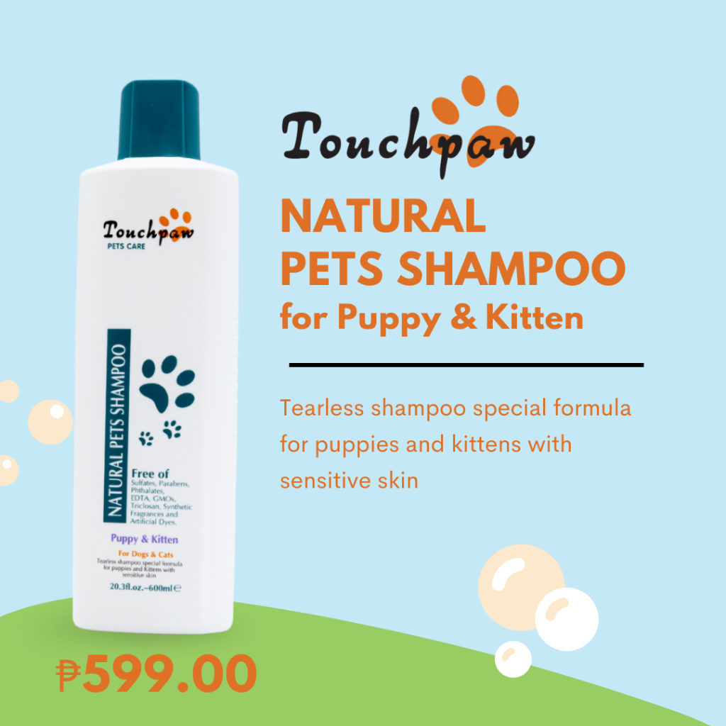 Touchpaw Tearless Puppy & Kitten Natural Pets Shampoo 600ml Shopee