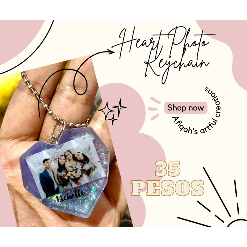 Personalized Heart shaped photo keychain Shopee Philippines