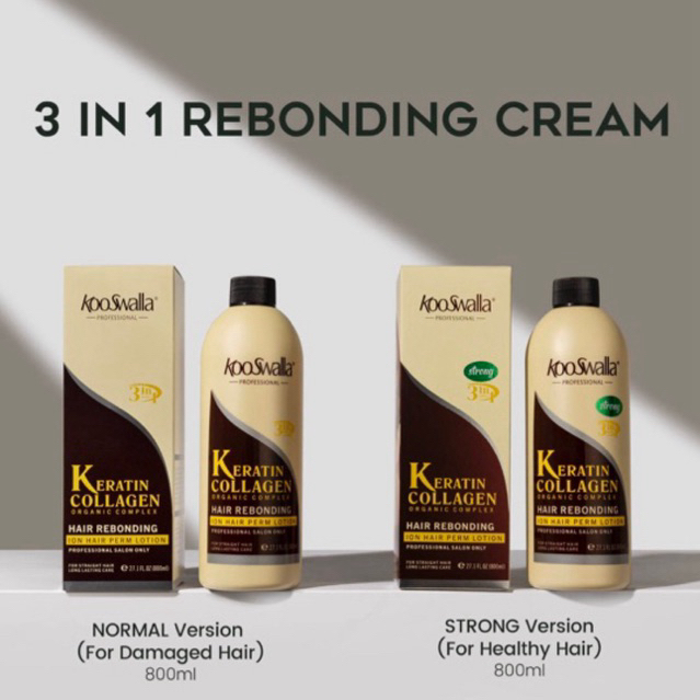Kooswalla 1 step rebond 3in1 Keratin Collagen Rebonding cream Virgin