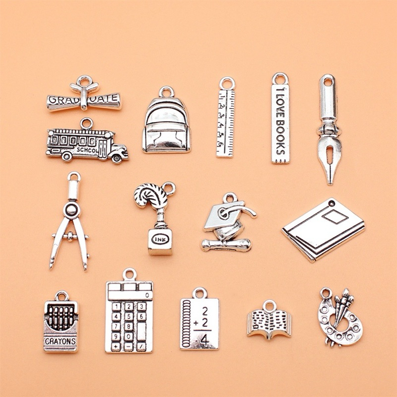 1pc School Science Math Engineer Calculator Antique Silver Charm ...
